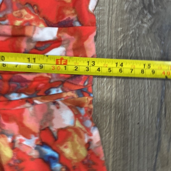 NWT SIMPLY VERA WANG Coral Pink Floral Midi Dress XS - Picture 11 of 13